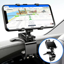 Dashboard 360 Clamp Mobile Car Phone Holder Mount Stand Cradle Black Portable