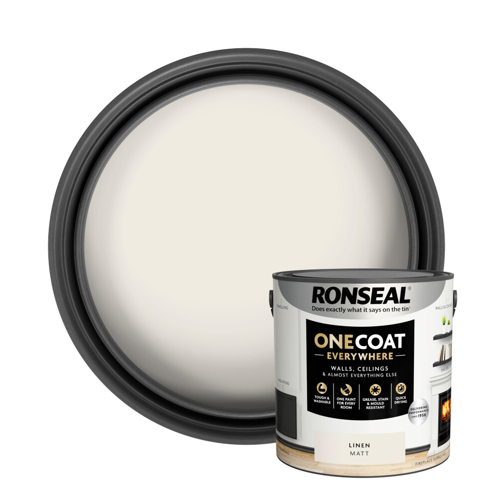 Ronseal (Linen) One Coat Everywhere Matt Paint 2.5L