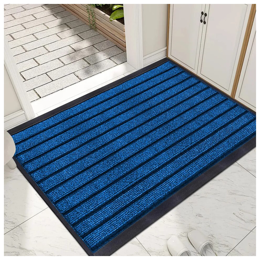 (Blue, 60x90) Non Slip Mats PVC Rubber Door Mat Kitchen Hallway Runner & Bath Mats