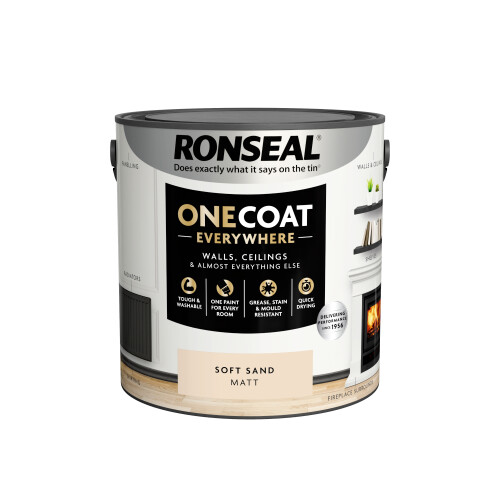 Ronseal (Soft Sand) Ronseal One Coat Everywhere Matt Paint 2.5L 2