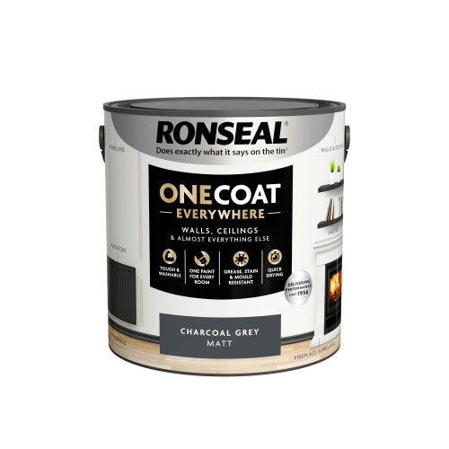 Ronseal (Charcoal Grey) Ronseal One Coat Everywhere Matt Paint 2.5L 2