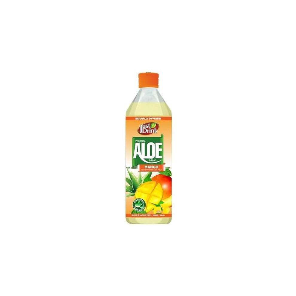 Kidzbuzz Just Drink Aloe Vera 12 X 500Ml Bottles - (Mango Pet)
