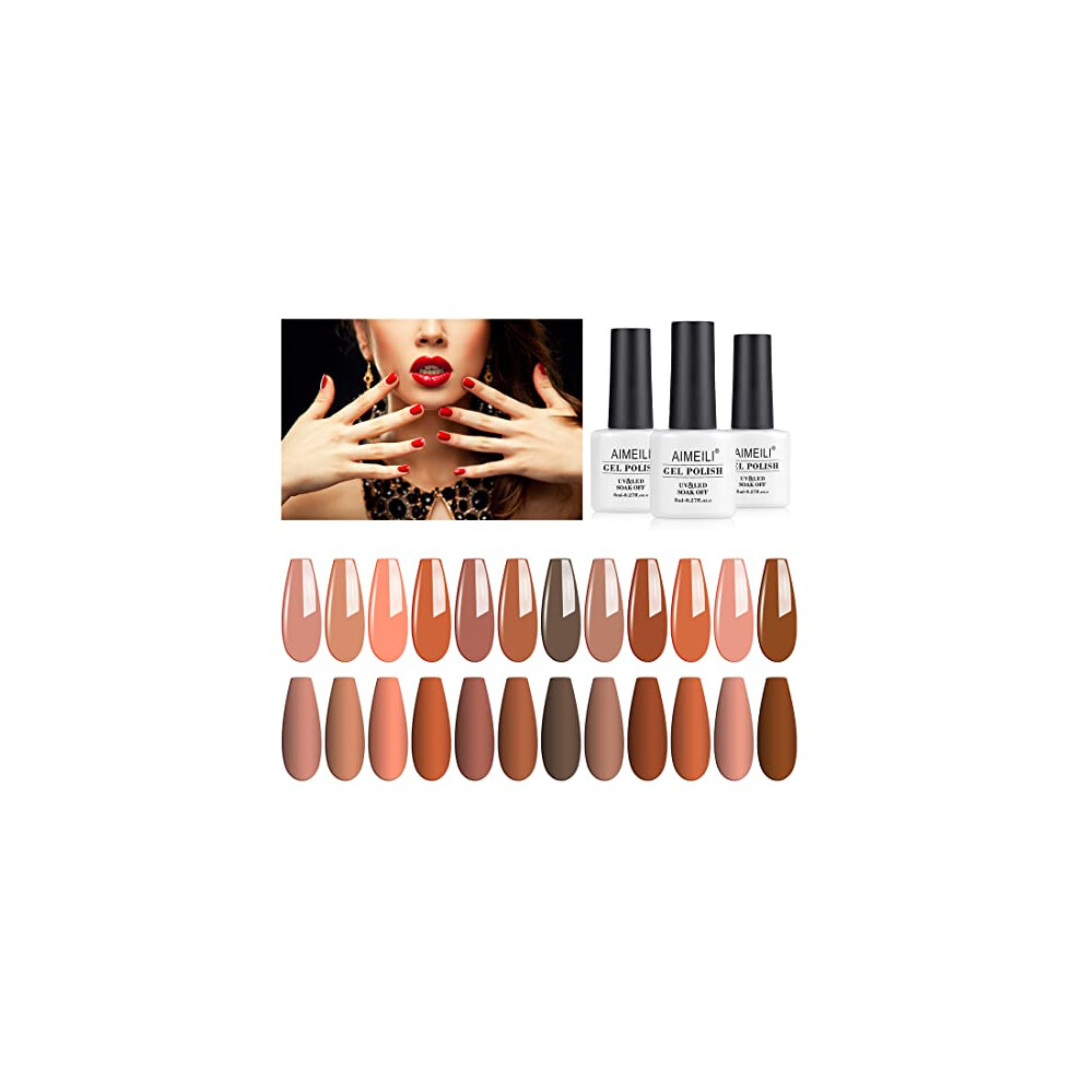 AIMEILI Gel Nail Polish Set, 8ml 12 Colours Soak Off 8 ml (Pack of 12), Kit 1 - Image 2