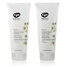 Intensive Care Hair Shampoo (200ml) and Conditioner (200ml) Bundle, Certified organic ingredients, Green Tea and Orange Peel, Vegan and Cruelty free