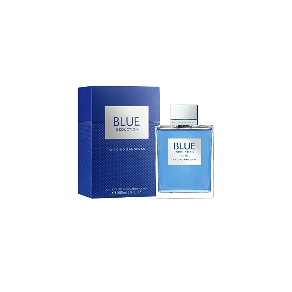 Antonio Banderas Perfumes - Blue Seduction - Eau De Toilette For Men - Long Lasting - Fresh And Casual Fragance - Woody And Aquatic Notes - Ideal For Day Wear - 200 Ml