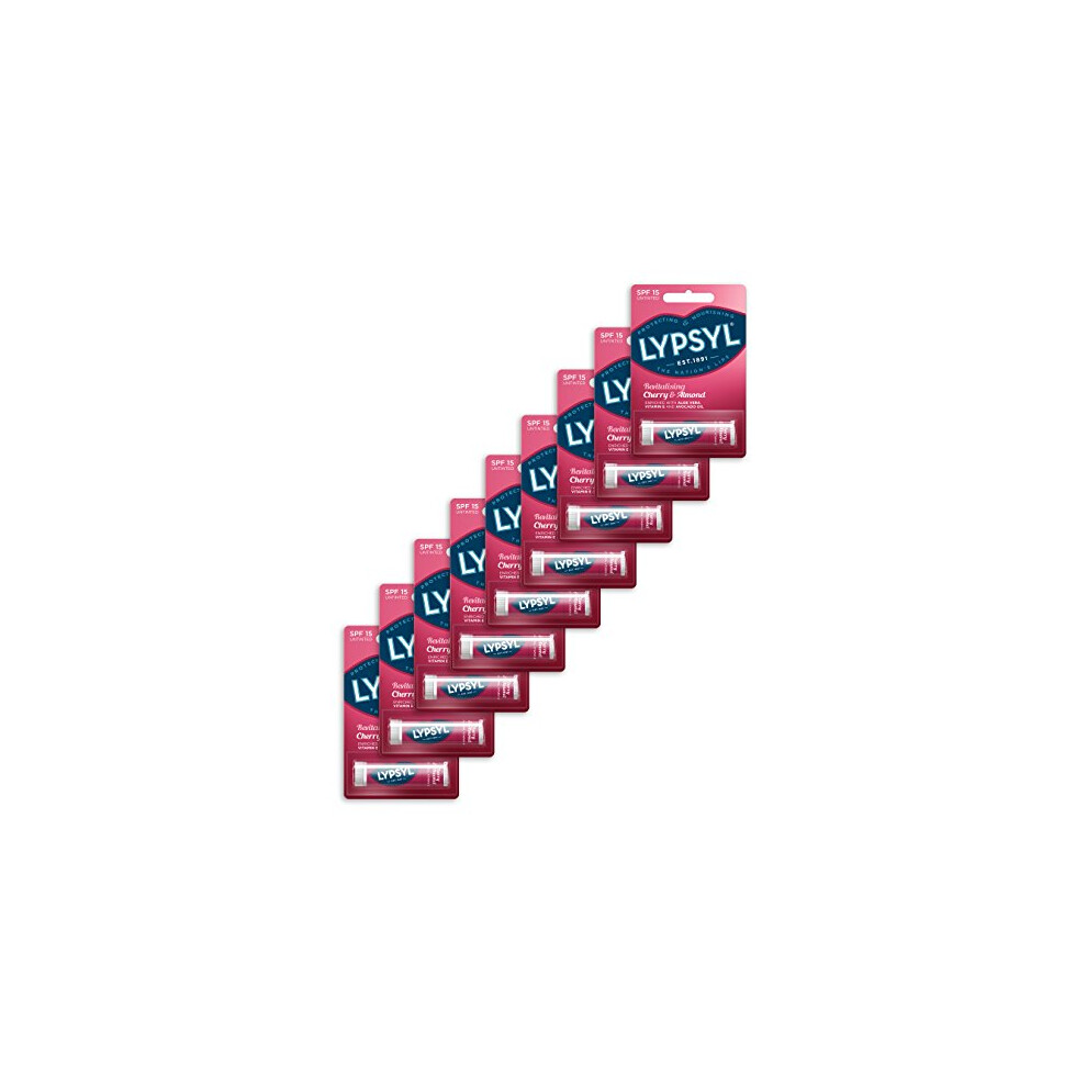 Lypsyl Revitalising Lip Balm, Cherry And Almond, Pack Of 9