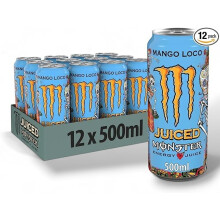 12 x Monster Mango Loco Energy Drink 500ml, Full Case (Pack of 12)