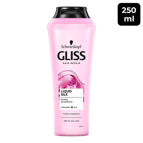 Schwarzkopf Gliss Liquid Silk Gloss Shampoo, with Keratin, Multipack 6 x 250 ml 1
