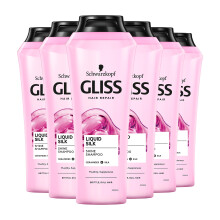Gliss Liquid Silk Gloss Shampoo, with Keratin, Multipack 6 x 250 ml