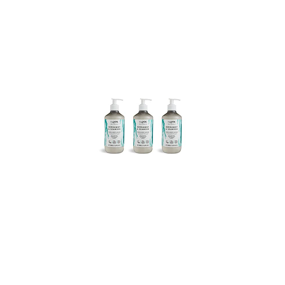 I Love Naturals Bergamot & Seaweed Hand & Body Lotion, Essential Oils Of Orange & Basil, Crafted With Ingredients Such As Shea Butter, 3 X 500Ml