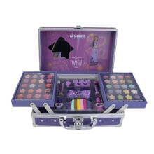 Wish Makeup Traincase, 50-pieces Kids Make-up Set for Girls with Colorful Lip and Face Palettes, Nail Polishes, Hair Accessories and Mirror, Disney