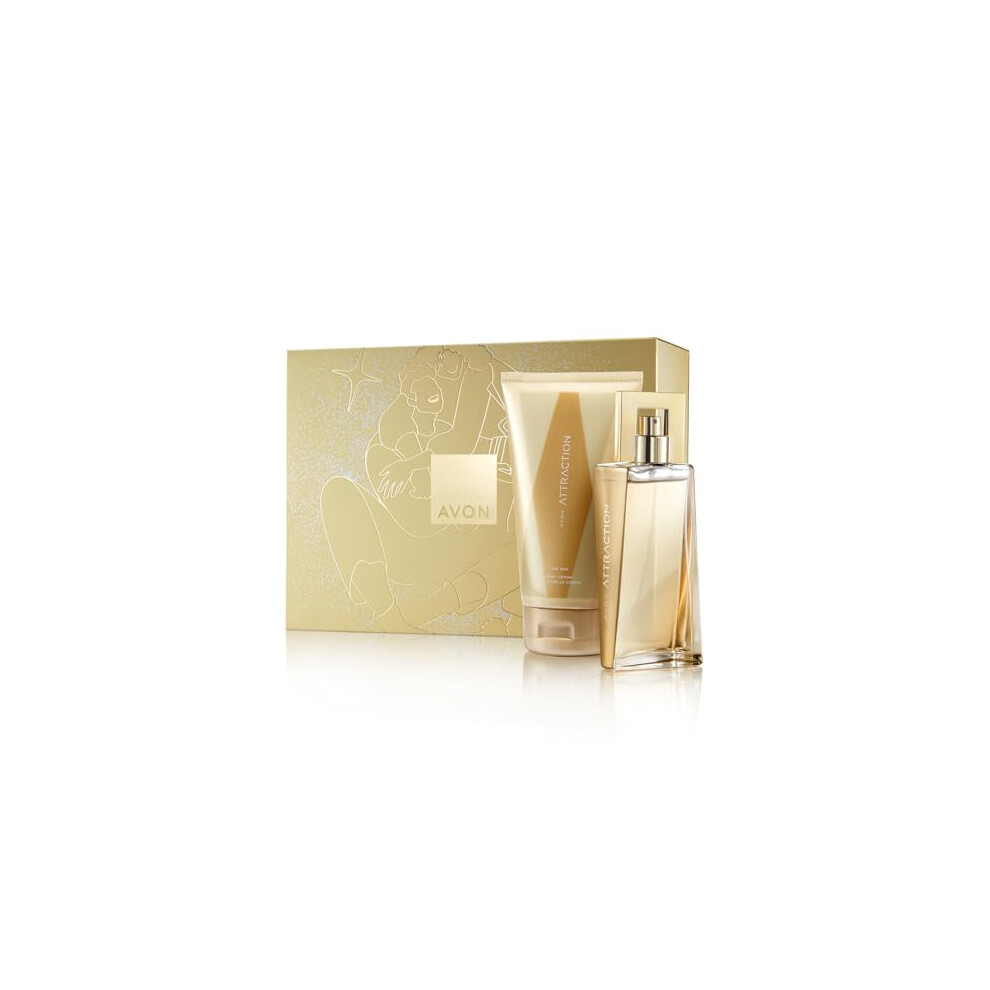 Avon Attraction For Her Two Piece Gift Set With Eau De Parfum 50Ml Body Lotion 150Ml In A Gift Box