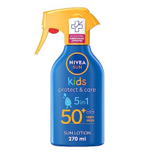 Kids Protect & Care SPF 50+ Trigger Spray (270ml), Water-Resistant Sunscreen Spray, Sun Cream for Children Provides Instant and Effective UVA + UVB