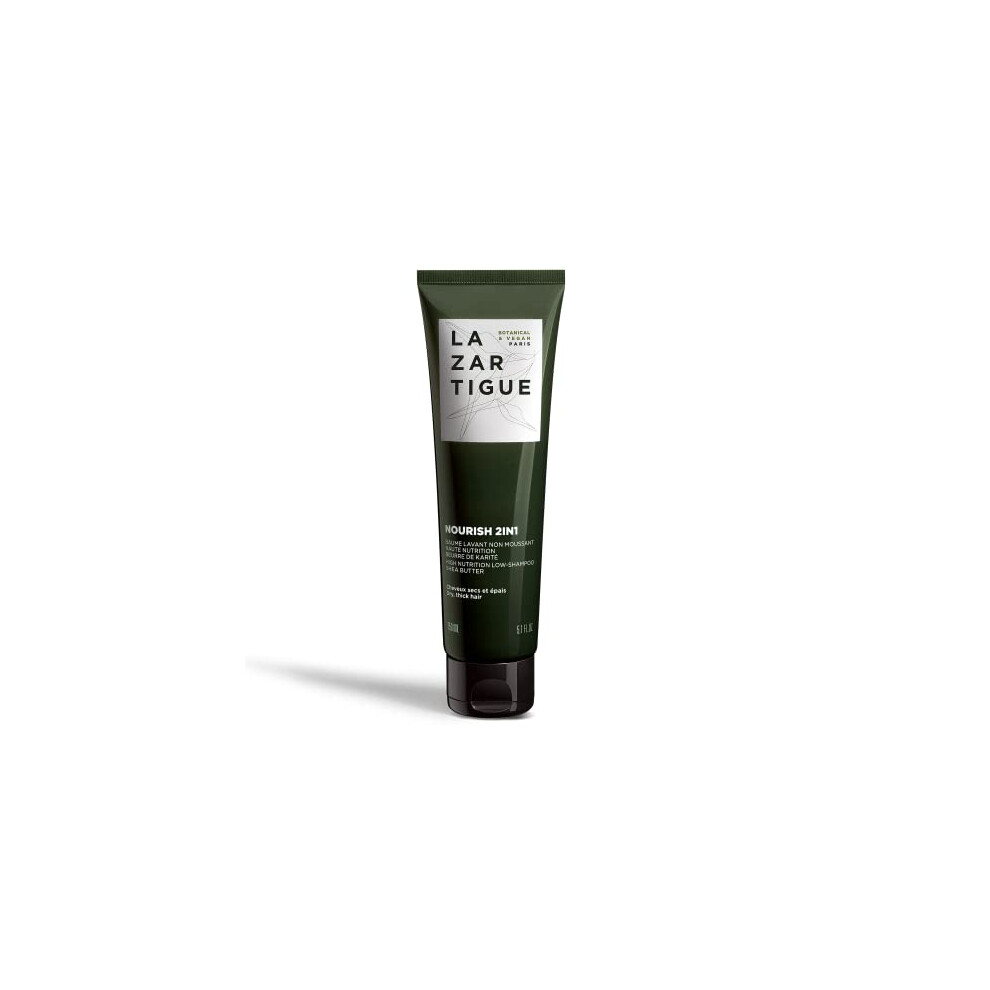 Lazartigue Nourish 2-In-1 Shampoo, Highly Nourishing Non-Foaming Cleansing Balm, Enriched With Shea, No Friction Or Breakage, Intensely Cleanses Hair In 1 Step