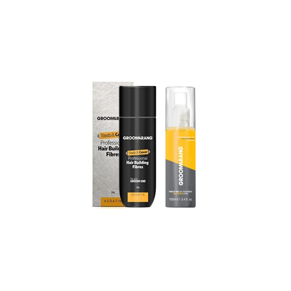 Groomarang Hair Fibres Keratin Hair Building Fibres For Thinning Hair - Instantly Conceals Thinning Areas For Fuller Thicker Hair - For Men & Women