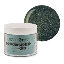 Cuccio Pro Powder Polish Dip - Grüner Glitzer mit blauen Untertönen - Nagellack für Maniküre/Pediküre