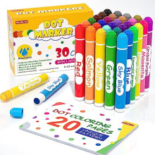 Pennarelli Shuttle Art Dot, 30 colori, lavabili, per bambini piccoli, con libro di attivit gratuito, pennarelli Bingo Daubers, forniture per bam