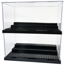 2 Pack Black Acrylic Brick Model Display Case Box for LEGO Minifigures Collectors