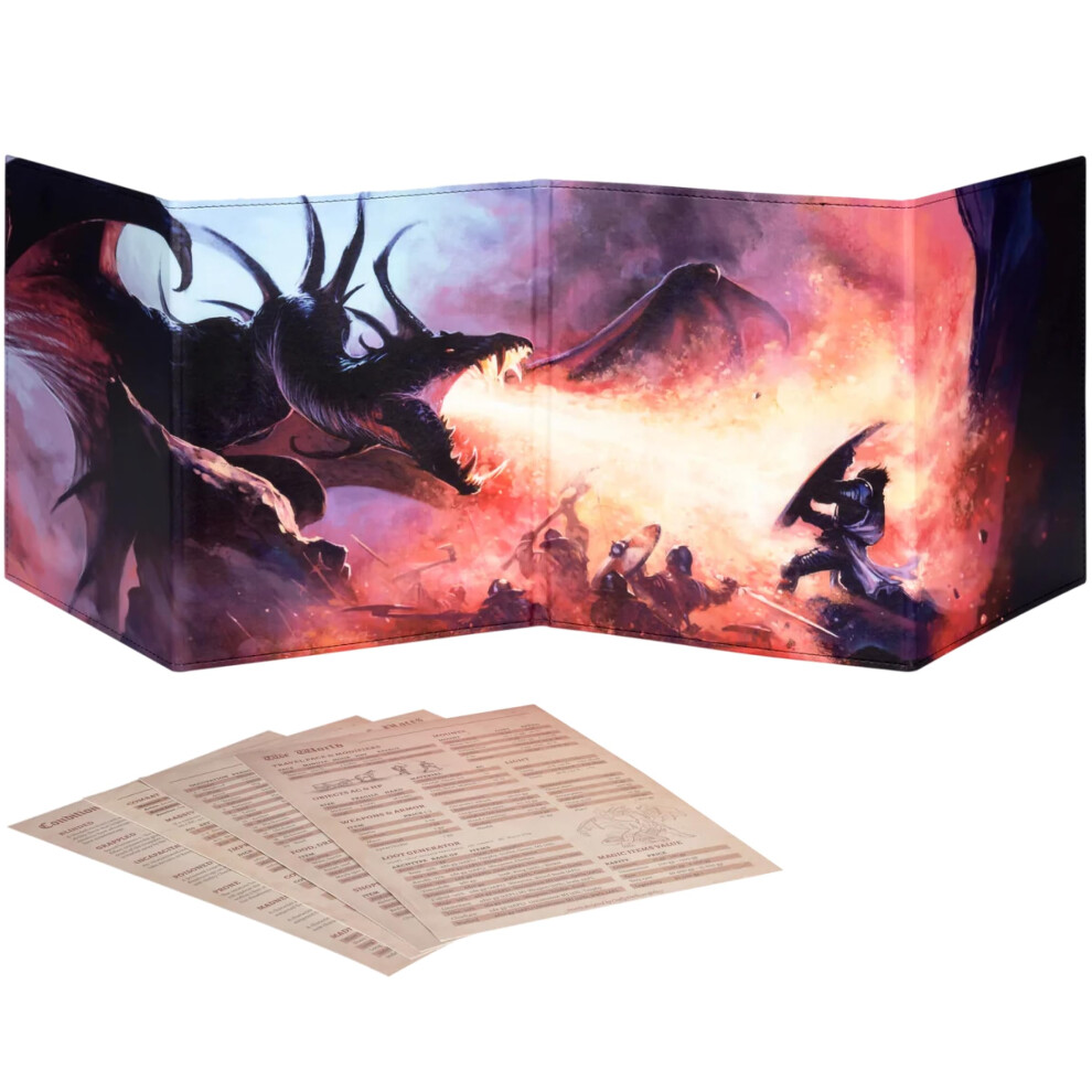 Lynx Dnd Dm Screen 5E - D&D Dungeon Master Screen Full Color Print With Customizable Inserts - Dungeons And Dragons Gm/Game Master Accessories Gift For Man
