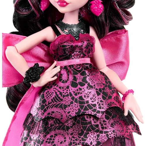 Monster High Κούκλα Monster High Monster Ball, Draculaura σε Εορταστικό Φόρεμα με Αξεσουάρ 2