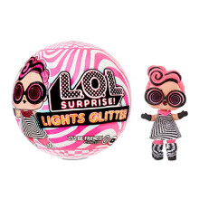 L.O.L. Surprise! Lights Glitter Puppe mit 8 Überraschungen inkl. Schwarzlicht-Überraschungen