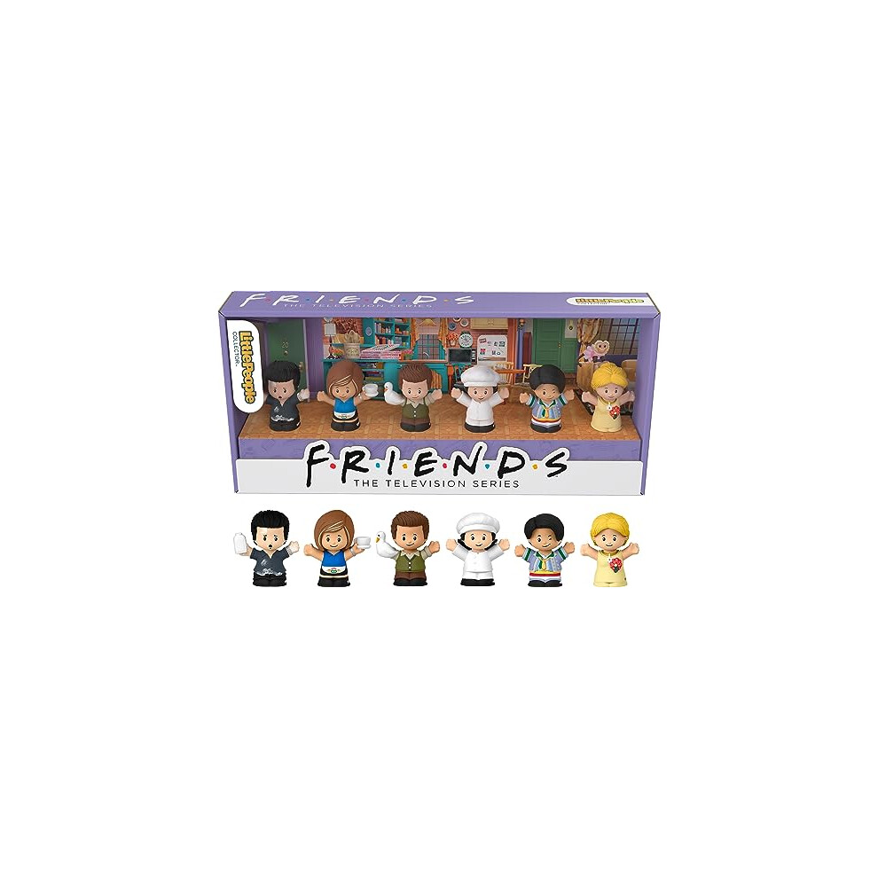 Little People Collector Friends TV Series Special Edition Figure Set for Adults & Fans, 6 Characters in a Display Gift Package, HPH05