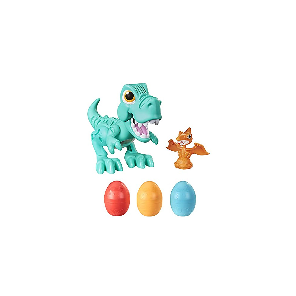 F1504FF2 Rex Dino Crew Gluttonous Tyrannosaurus, Toy for Children from 3 Years with Fun Dinosaur Sounds and 3 Eggs of 70 g, Single, Multi Colour