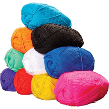 10256N Coloured Double Knit Knitting Wool Yarn, 100g Balls, Pack of 10