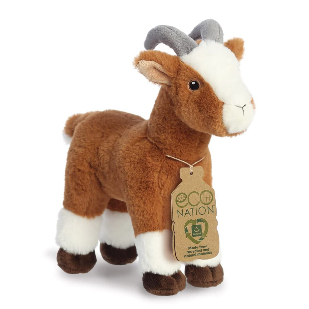 Aurora World Aurora, 35052 Eco Nation Goat, 10.5In, Recycled Soft Toy, Brown