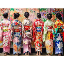 Cross & Glory - Elegante kimono-sk?nheder - 1000 brikkers kunstnerisk puslespil til voksne | Levende farver | Kulturel kunst | Premium kvalitet |