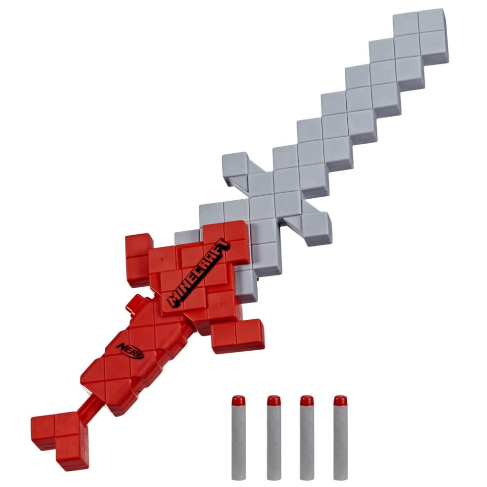 Minecraft Heartstealer Sword, 4 Nerf Elite Foam Darts, Foam Blade, Dart Blaster