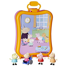 Peppa Pig Peppa's Club Friends Draagbare Speelset, Inclusief 4 Figuren, Terug naar School Speelgoed voor Kinderen