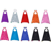 Super Hero Capes Children Costumes Party Favors Set of 10-10 Satin Capes and 10 Felt Masks