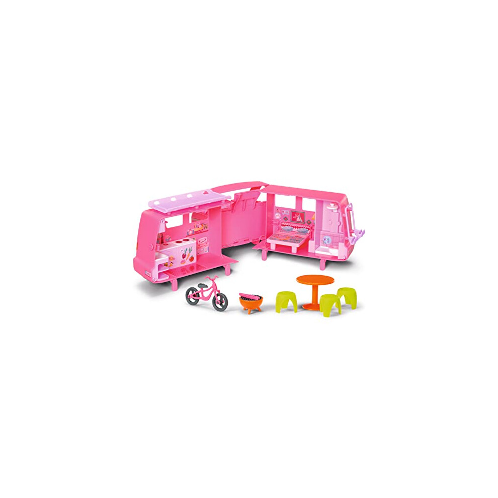 Minis Campervan with Jasmin 906095 - 7cm Doll with Exclusive Accessories and Moveable Body for Realistic Play - Suitable for Kids From 3+ Years