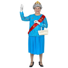 85863 Men's Novelty British Queen Costume. Perfect for Stag Do's, Royal Party and Halloween