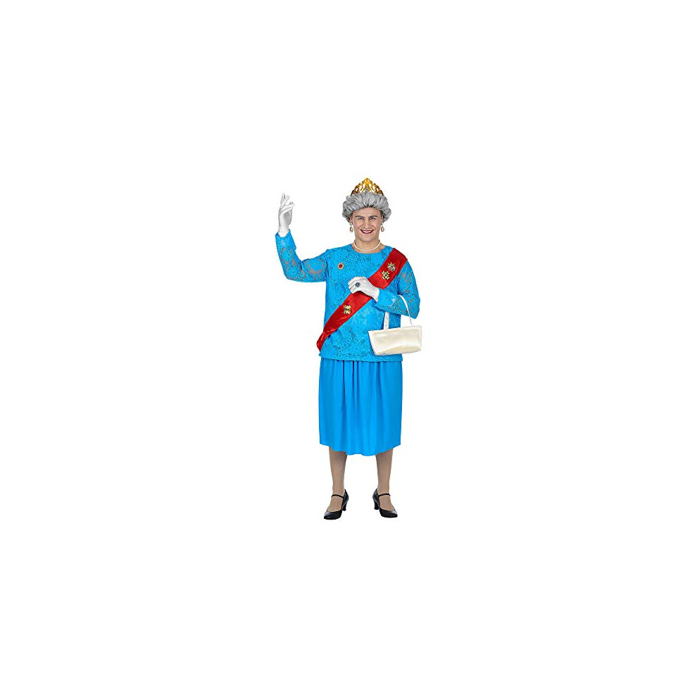 Widmann 85863 Men's Novelty British Queen Costume. Perfect For Stag Do's, Royal Party And Halloween