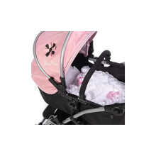Dolls Pram 2 Piece Bedding Set - white and pink rose