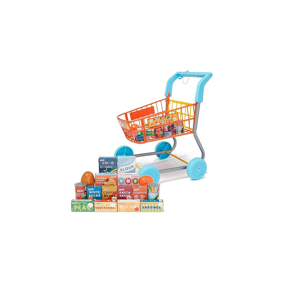 Shopping Trolley. Colourful Toy Shopping Trolley For Children Aged 3+. Equipped With Everything Needed For An Exciting Shopping Trip