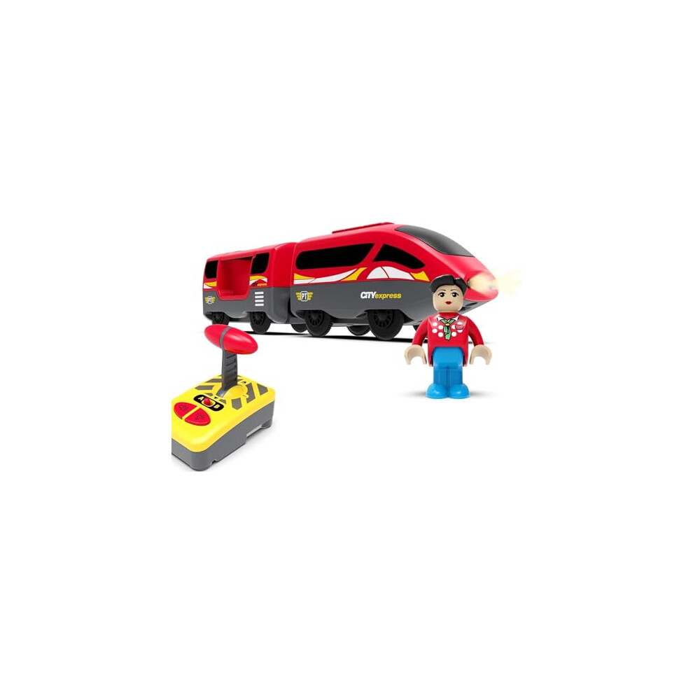 OBEST Land Train Toy, Battery Operated Action Train (Magnetic Connection) Compatible with Brio Fits Thomas Fits, Battery Operated Locomotive Train for