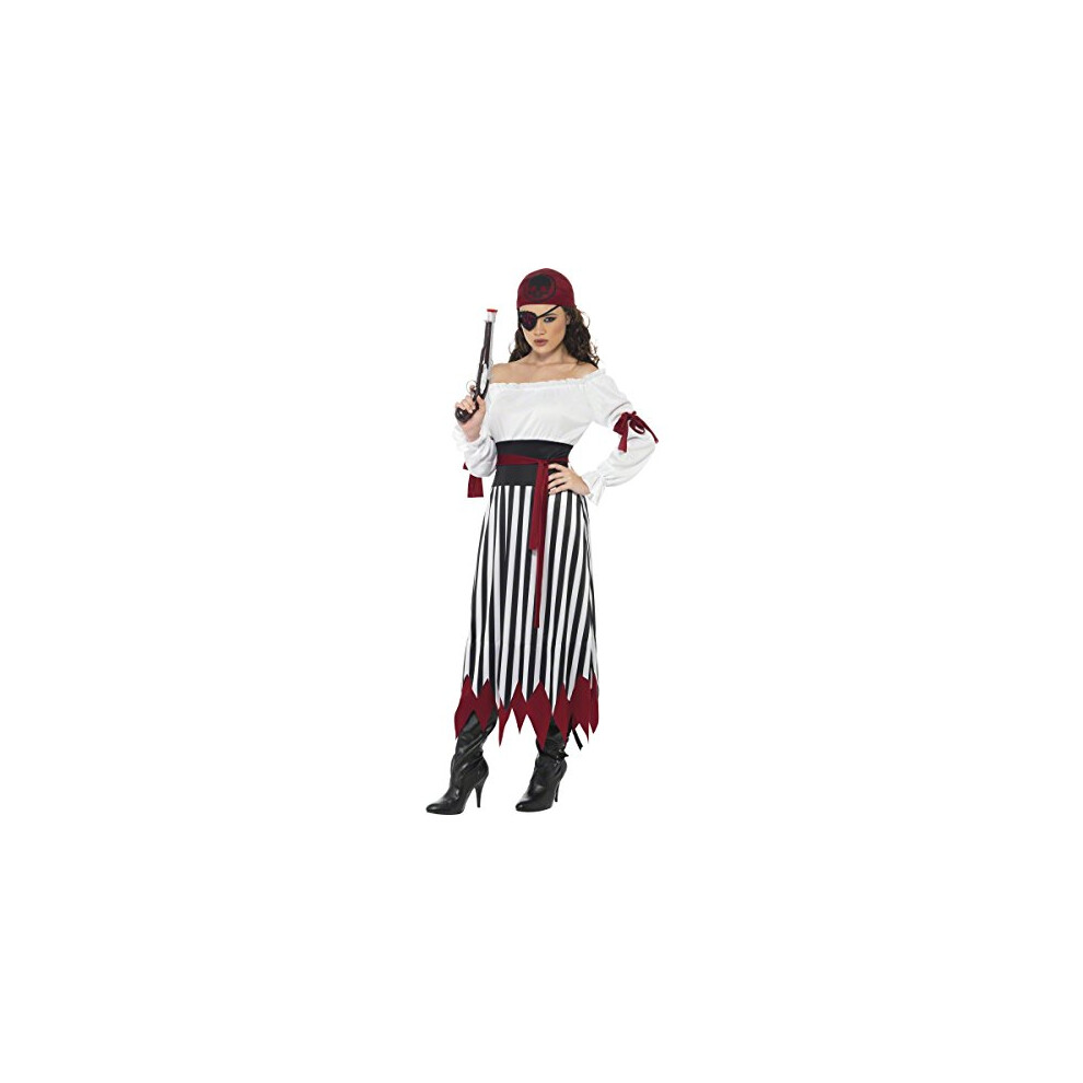 Pirate Lady Costume 44-46 (Large), Black & White