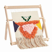 Multi-Craft Weaving Loom Large Frame 16.5" x 15.7" x 1.2" Wooden Loom Tapestry Loom Creative DIY Weaving Art & Crafts for Kids, Beginners, Experts