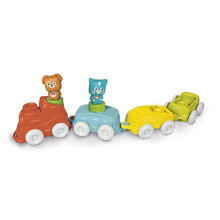 80516 Clemmy-Soft Animals Train-Infant Toys 6 Months (Italian, English, French, German, Spanish, Dutch and Polish), Made in Italy, Multicolor