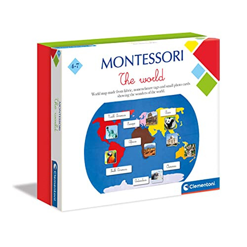 Clementoni 61506 Montessori The World Leraning Toy for Children, Ages 4 Years Plus, 28 x 24.5 x 8.5 centimetres