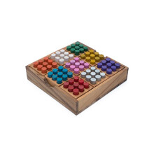 Deluxe Wood Colored Sudoku Board (Travel Set): Handmade & Organic Traditional Wooden Color Matching Game for Adults from with SM Gift Box(Pictured)