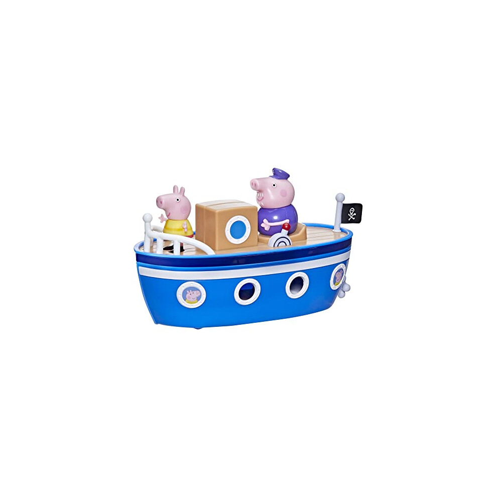 Grandpa Pig's Cabin Boat Preschool Toy: 1 Figure, Removable Deck, Rolling Wheels, for Ages 3 and Up, Multicolor (F3631)