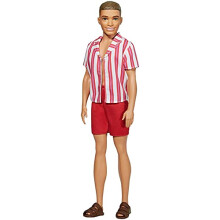 Barbie Ken 60. Jubiläumspuppe im Retro-Strandlook mit Badeanzug & Sandalen für Kinder 3 bis 8 Jahre