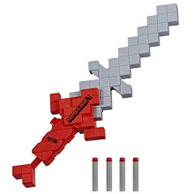 Minecraft Heartstealer Toy Sword, Blasts Darts, Includes 4 Elite Foam Darts, Design Inspired by Minecraft Sword in The Game