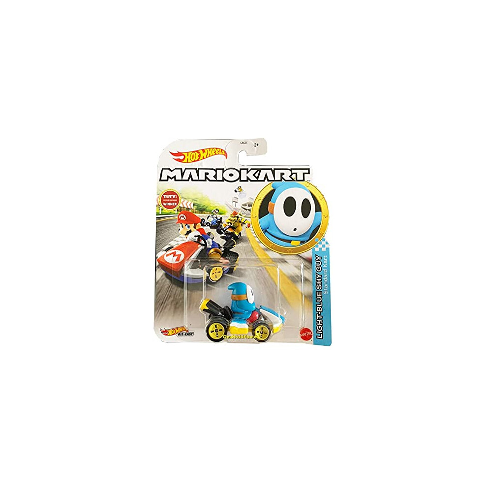 Hot Wheels Mario Kart - Metal Vehicle/Car - Shy Guy Standard Kart - New 2021 - New Light/Blue