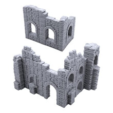 EnderToys Battle Ruined Walls Ter nna scen ria pre stolov miniat ry 28 mm Wargame, 3D tlac a malovanie