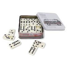 VW Collection - Volkswagen Domino Set Game in Metal Box with T1 Bus Campervan Motif (Dashboard/Domino/28 Tiles/Multicolor)